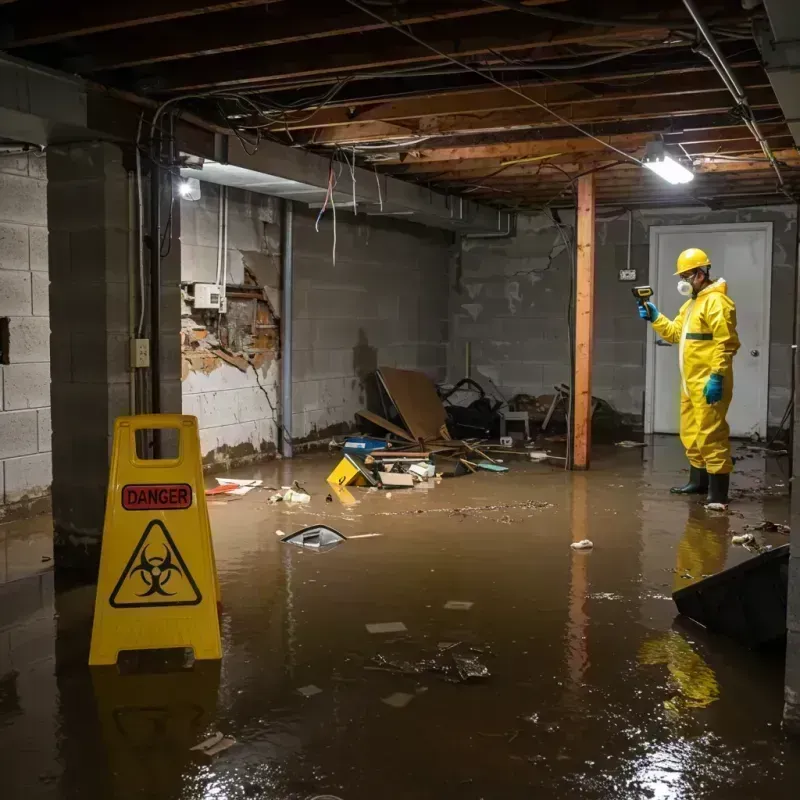 Flooded Basement Electrical Hazard in Ashland, KY Property